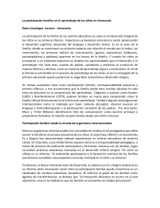 Participaci&oacute;n familiar en el aprendizaje de ni&ntilde;os en Venezuela