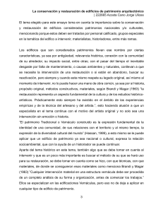 Conservaci&oacute;n y restauraci&oacute;n de patrimonio arquitect&oacute;nico