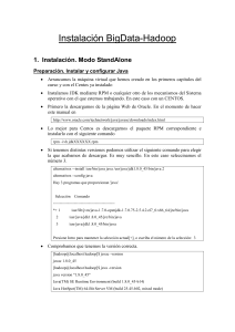 Instalaci&oacute;n BigData-Hadoop: Gu&iacute;a de Configuraci&oacute;n StandAlone