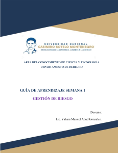 Gu&iacute;a de Aprendizaje Semana 1: Gesti&oacute;n de Riesgo - Riesgos Naturales en Nicaragua