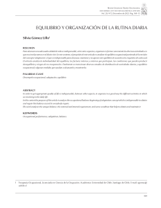 Equilibrio y Organizaci&oacute;n de la Rutina Diaria: An&aacute;lisis Ocupacional