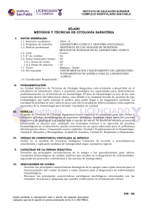 S&iacute;labo: M&eacute;todos y T&eacute;cnicas de Citolog&iacute;a Sangu&iacute;nea
