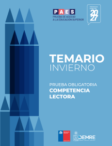 Temario PAES 2027 Competencia Lectora
