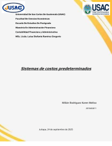 Sistemas de costos predeterminados: Definici&oacute;n y objetivos