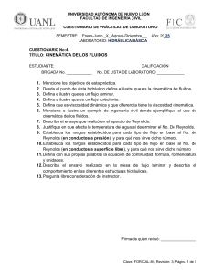 Cuestionario de Laboratorio de Cinem&aacute;tica de Fluidos