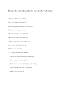 Ejercicios de Oraciones Subordinadas Bachillerato con Soluciones