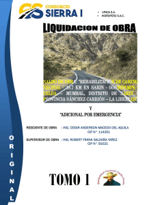 Liquidaci&oacute;n de Obra: Rehabilitaci&oacute;n de Camino Vecinal en Sarin, La Libertad