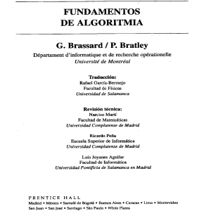 Fundamentos de Algoritmia Textbook by Brassard & Bratley