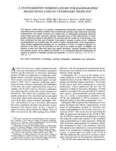 Standardized Nomenclature for Veterinary Radiographic Projections