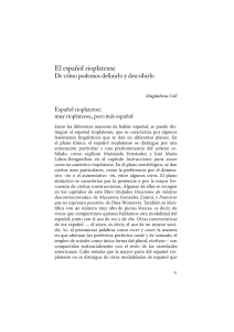 El espa&ntilde;ol rioplatense: Definici&oacute;n y descripci&oacute;n