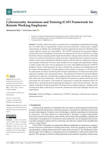 Cybersecurity Awareness Training Framework for Remote Workers