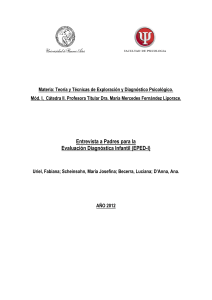 EPED-I: Entrevista a Padres para Evaluaci&oacute;n Diagn&oacute;stica Infantil