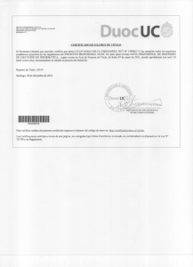 Duoc UC Professional Engineer in IT Exam Certificate