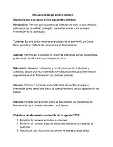 Resumen Biolog&iacute;a &Uacute;ltimo Examen: Biodiversidad y Desarrollo Sostenible