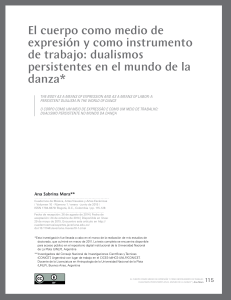 El cuerpo como medio de expresi&oacute;n e instrumento de trabajo en la danza