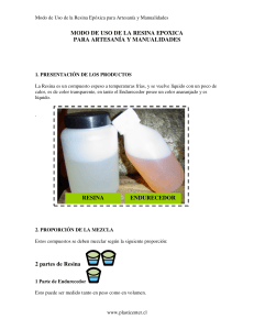 MODO DE USO DE LA RESINA EPOXICA.