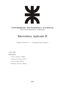 Trabajo Pr&aacute;ctico 1: Realimentaci&oacute;n Negativa en Amplificadores