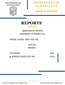 Reporte de Cemento - Laboratorio de Concreto