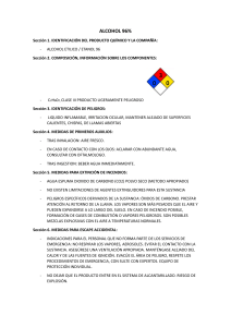Ficha de Seguridad Alcohol 96% Etanol