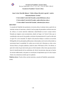 Escuela de Frankfurt: Teor&iacute;a Cr&iacute;tica - Art&iacute;culo de Investigaci&oacute;n
