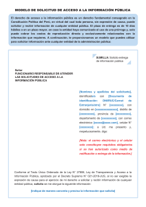 Modelo de Solicitud de Acceso a la Informaci&oacute;n P&uacute;blica Per&uacute;