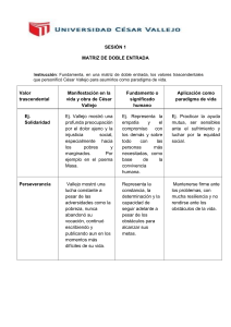 Matriz de Doble Entrada: Valores de C&eacute;sar Vallejo