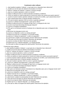 Cuestionario sobre software: Preguntas y respuestas