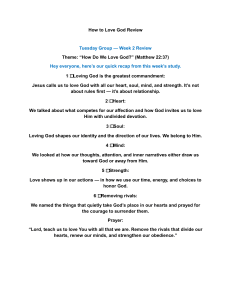 How to Love God Review: Week 2 Bible Study Recap
