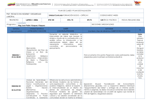 Plan de Clases y Evaluaci&oacute;n - Formaci&oacute;n Socio Cr&iacute;tica II - Higiene y Seguridad Laboral