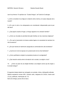 Tarea de Derecho Romano: Ciudad Antigua de Fustel de Coulanges