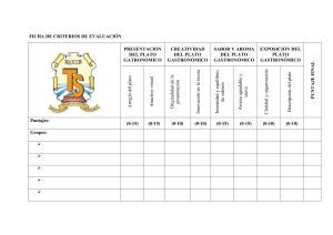 Ficha de criterios de evaluaci&oacute;n para platos gastron&oacute;micos