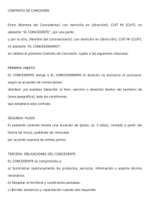 Contrato de Concesi&oacute;n - Plantilla Legal