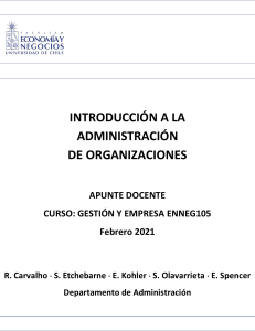 Introducci&oacute;n a la Administraci&oacute;n de Organizaciones - Apuntes Docentes