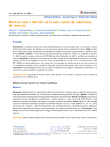 Barreras en salud mental de estudiantes de medicina