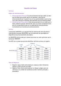 Gesti&oacute;n de Datos: Almacenamiento, Archivos y Bases de Datos