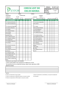 Checklist de Seguridad para Excavadoras FO-SST-161