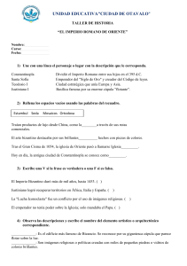Hoja de Trabajo Historia Imperio Bizantino