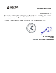 Certificado de alumno regular - UTN Buenos Aires