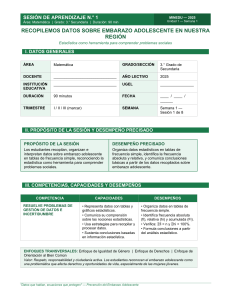 Sesi&oacute;n de aprendizaje: Estad&iacute;stica sobre embarazo adolescente (3&deg; secundaria)