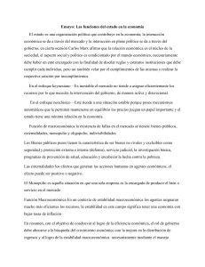Ensayo: Funciones del Estado en la Econom&iacute;a
