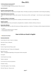 Writing Letters and Emails: Lesson Plan for Teens