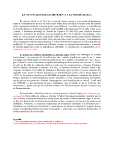 La Incapacidad del Estado Frente a la Miner&iacute;a Ilegal
