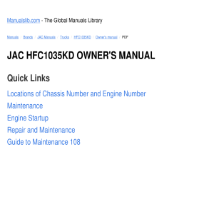 JAC HFC1035KD Owner's Manual PDF