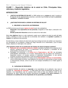 RA 1. Sistema de Salud Chileno: Clase 1