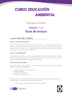 Gu&iacute;a de lectura: Carta de la Tierra - Educaci&oacute;n Ambiental