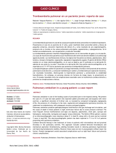 Tromboembolia pulmonar en paciente joven: reporte de caso
