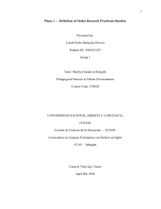 Phase 1: Online Research Practicum Baseline Definition
