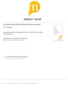 The Ethical and Political Philosophy of Pierre Gassendi