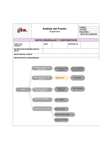 An&aacute;lisis de puesto y evaluaci&oacute;n de desempe&ntilde;o: Supervisor