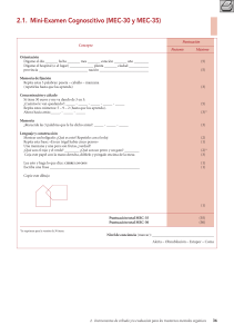 Mini-Examen Cognoscitivo (MEC-30/35) Prueba Cognitiva